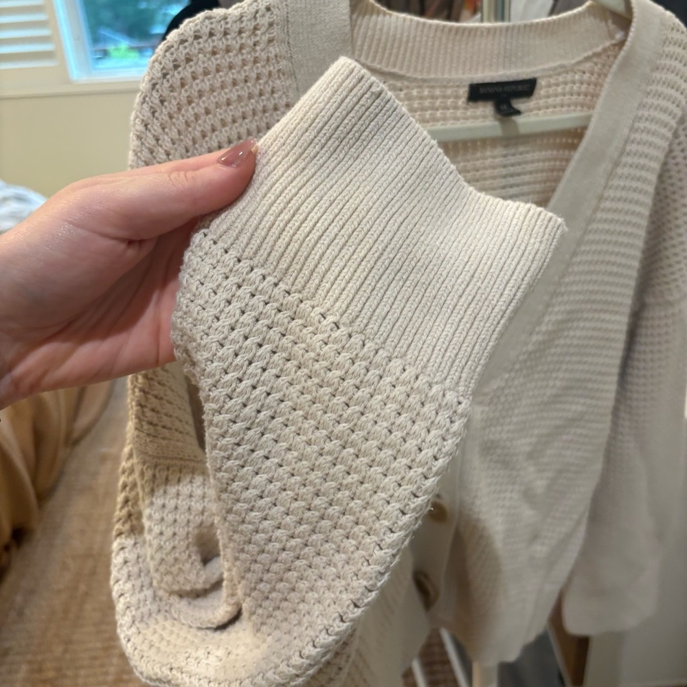 Banana Republic WAFFLE-STITCH CARDIGAN - Picture 2 of 7